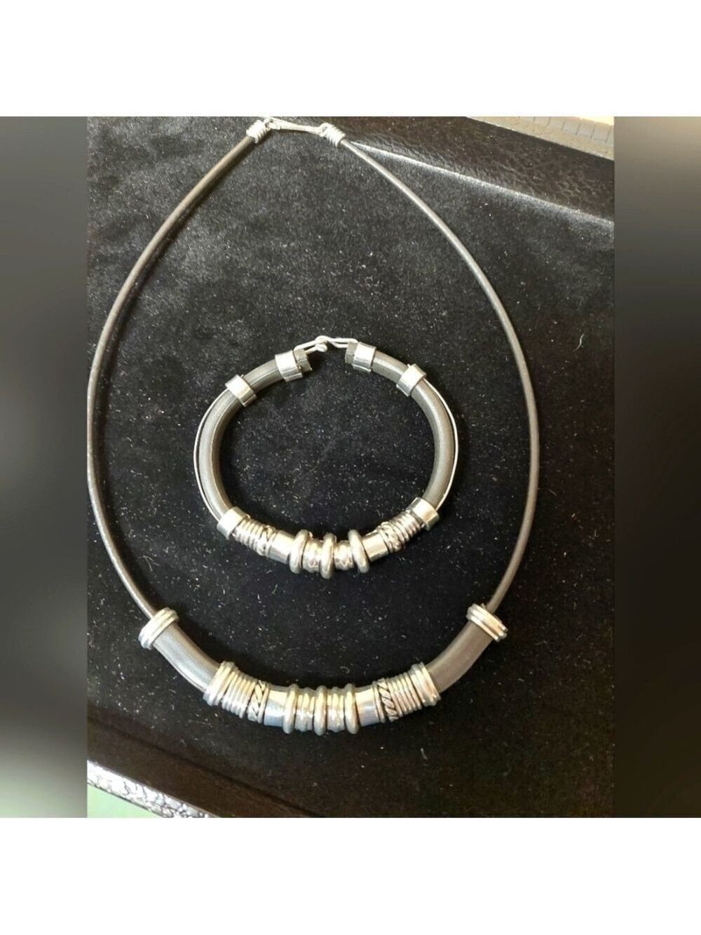 Steel Spacers Necklace and Bracelet Set